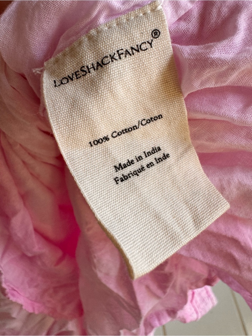 LoveShackFancy tie dye Gwen Dress in Peony Pink Lace-Trim Cotton size M - Picture 8 of 9